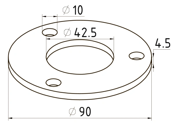 Фланец нержавеющий плоский Ø42,4 мм