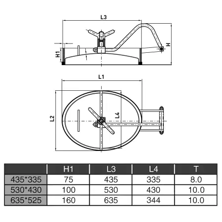 Люк нержавеющий овальный AISI 304 530/430 - фото 2