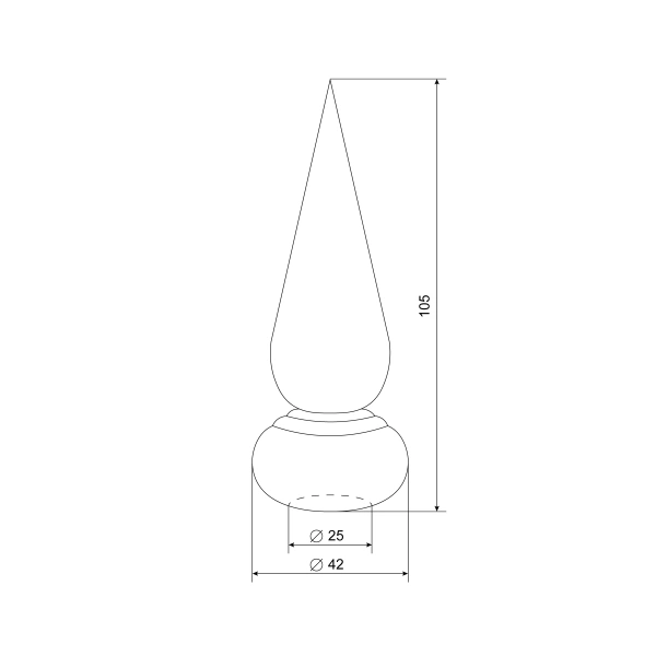 Декоративный элемент нержавеющий, «Пика с юбкой» №17