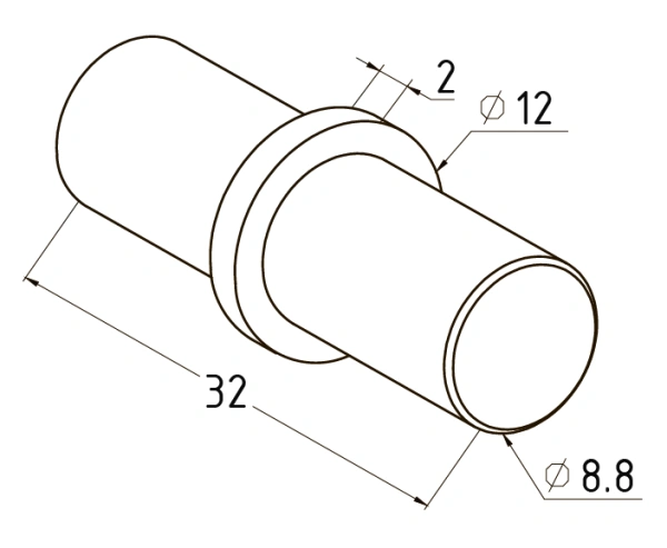 Соединитель ригеля прямой внутренний Ø16 мм