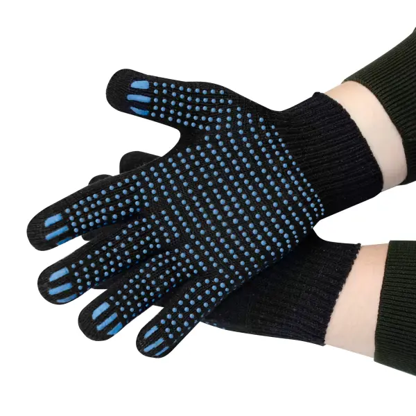 Перчатки с ПВХ 10 класс (КОМПЛЕКТ 10 ПАР)  ЧЕРНЫЕ