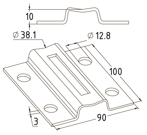 Пластина торцевого крепления нержавеющая для стойки Ø38