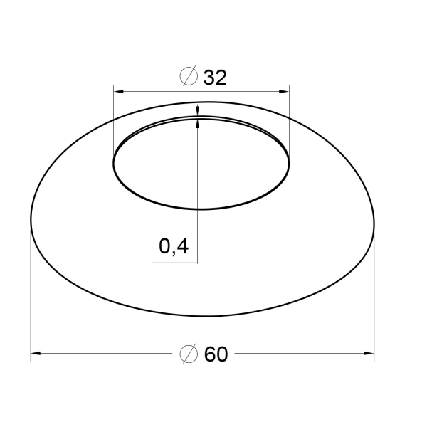 Низ стойки нержавеющий малый Ø32/Ø60