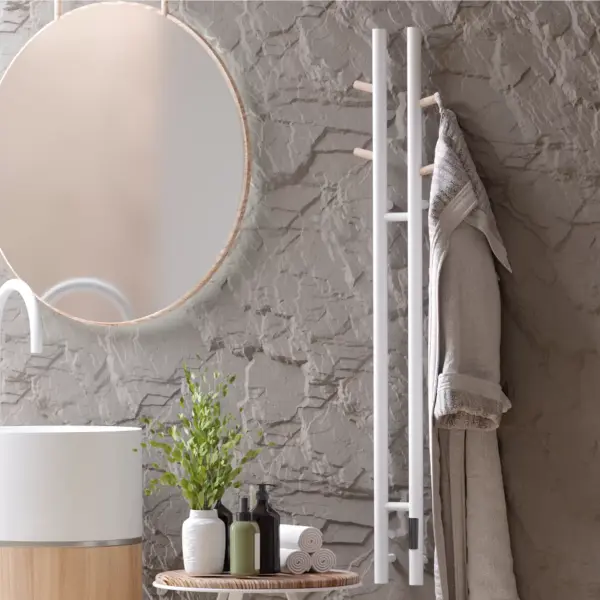 Электрический полотенцесушитель  DUOFIT.E2.L.25х140.H4.40.TIMER.WHITE-WOOD