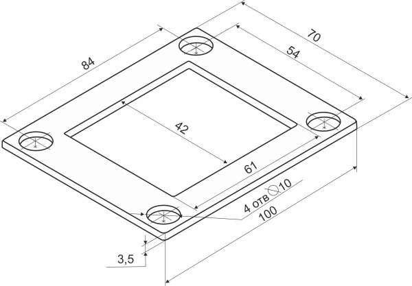 Фланец нержавеющий плоский 60х40 (4,0 мм)