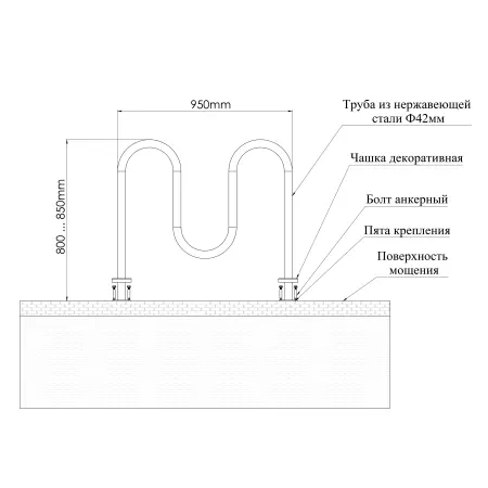 Велопарковка из нержавеющей стали Milan - фото 3